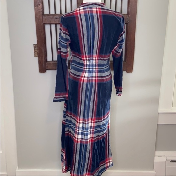 ANTHROPOLOGIE ISABELLA SINCLAIR TARTAN SURPLICE DRESS M - Picture 4 of 6